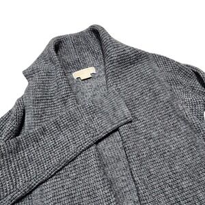 MICAHAEL Michael Kors Open Front Cardigan‎ Shawl Collar Knit Sweater Gray S Wool